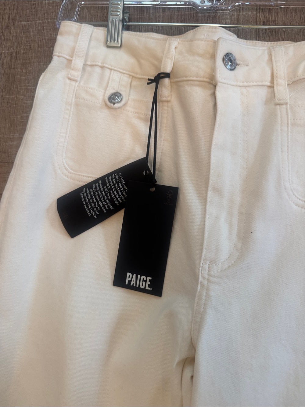 PAIGE Wide Leg Jeans in Off-White - Picture 2 of 3